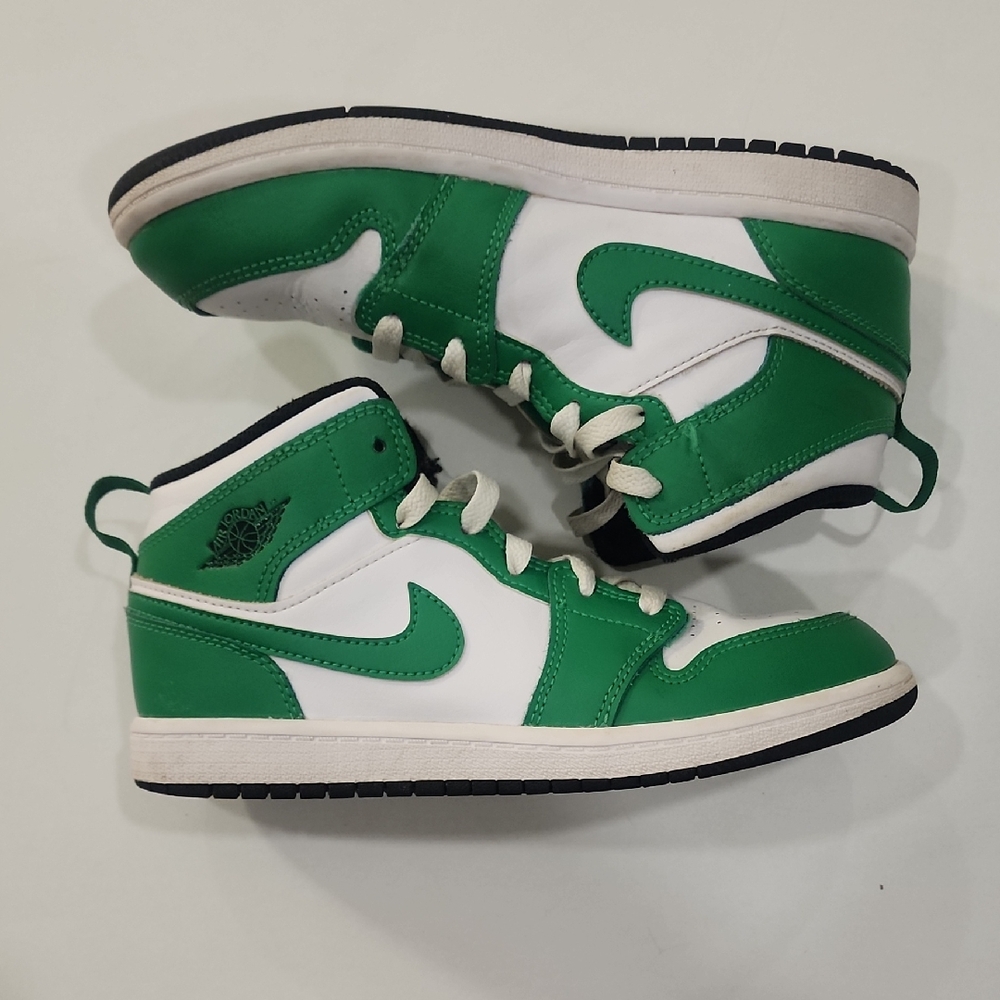 Nike Jordan 1 Kids Green and White Sneakers